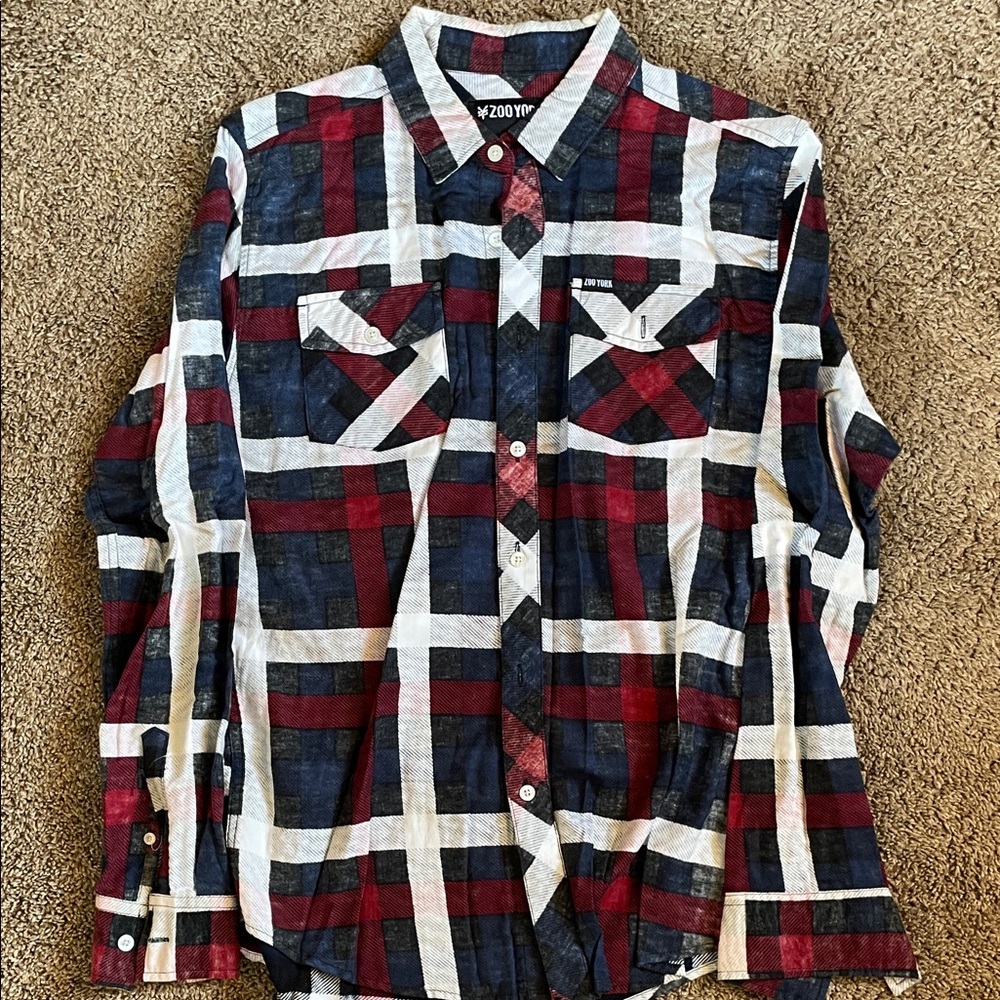 Zoo York Men's Multicolor Plaid Button-Down Shirt